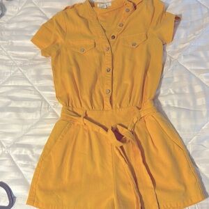 Yellow short romper in size small